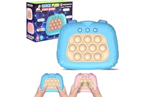 POJZIUY Upgrade Pop Fidget Console Game Pro Toys, Light Bubble Puzzle Toys for Autism Kids Decompression, Ectronic Handheld Blitz pop Game Sensory Toys for 3-7 8-12 Years Old(Bule)