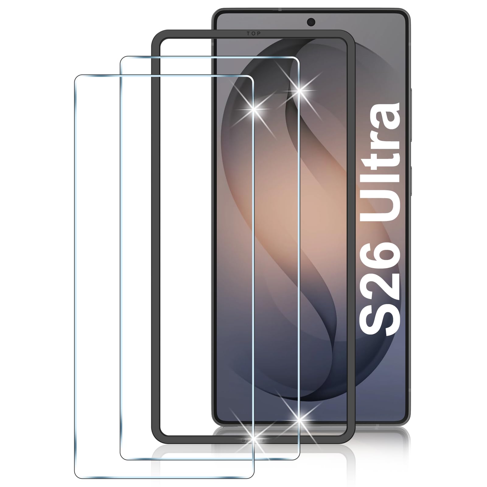 LYWHL 2-Pack Samsung Galaxy S26 Ultra Screen Protector, Tempered Glass for S26 Ultra with Alignment Frame, Sensitive Touch & Fingerprint Unlock, Anti-Scratch Case Friendly Bubble Free Easy Install