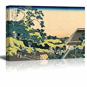 Canvas Wll Art - Sundai, Edo by Japanese Artist Hokusai - Thirty-six Views of Mount Fuji Series - Giclee Print and Stretched Ready to Hang - 12"x18"