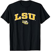 LSU Tigers Arch Over Black Officially Licensed T-Shirt Small