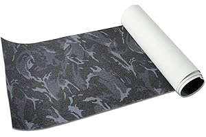 COSOOS Skateboard Grip Tape Sheet, 45.2x10.6 inch,Bubble Free, Waterproof, Scooter, Longboard Griptape, Grippy Sandpaper for Skateboard, Long Board, Stairs, Pedal, Pistol, Wheelchair Step,Deck(115x27cm)