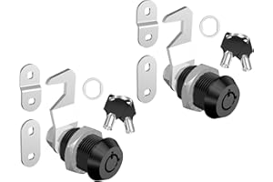 Hecfu 2 Pcs Toolbox Locks with Keys, 5/8" Tubular Cam Lock Keyed Alike, Hook Cam Tool Box Lock Secure Your Toolbox Mailbox Drawer Cabinet Locks, Zinc Alloy