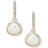 ANNE KLEIN Gold and Pearl Lever-back Earring Featuring Pearl Drop