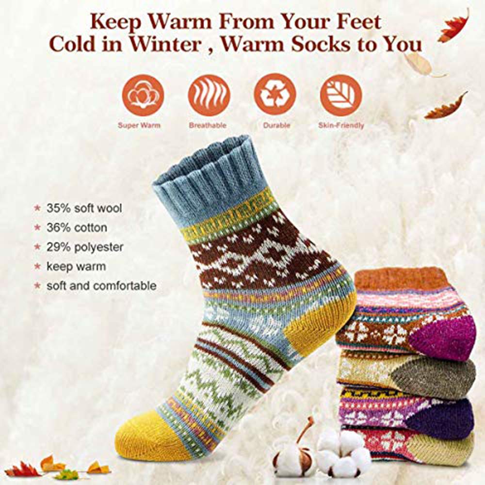 MORECOO Stocking Stuffers - Christmas Gifts for Women - Socks for Women - Thick Wool Soft Warm Cozy High Womens Socks