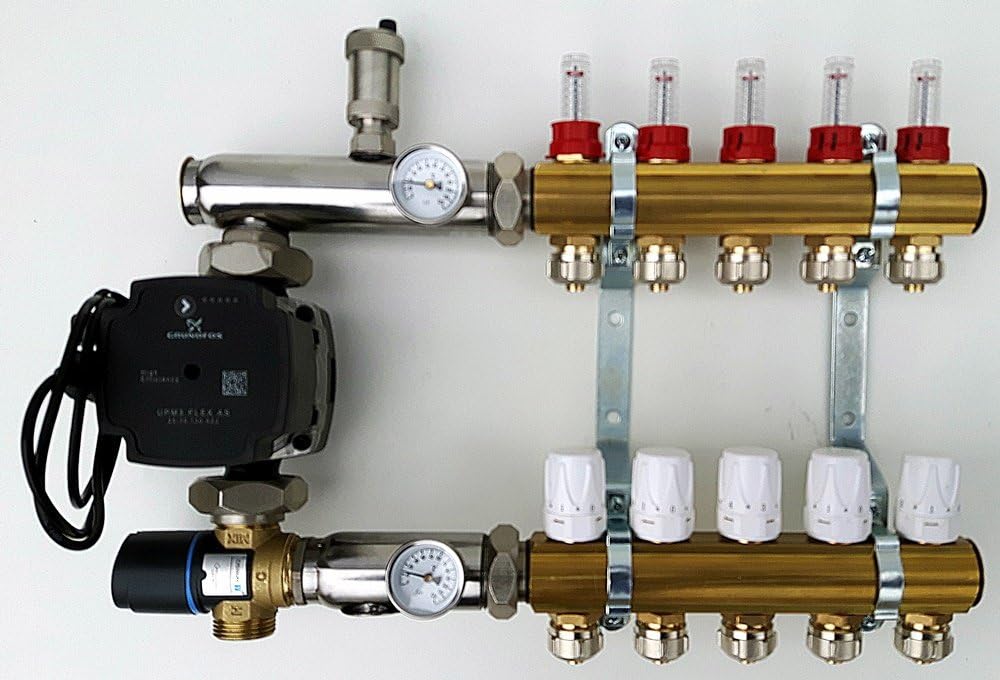 GRUNDFOS Thermostatic Mixing Group with Underfloor Heating Manifold (11