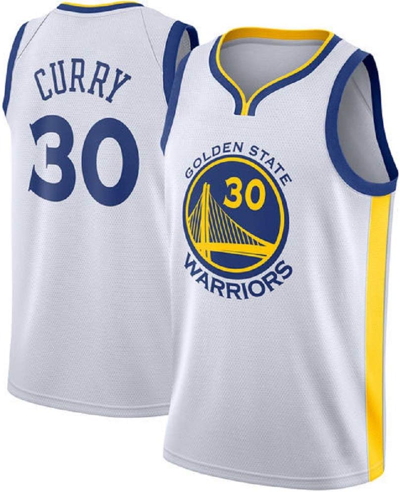 runvian Men's Basketball Jerseys - Stephen Curry #30 Men's Basketball Jersey NBA Golden State Warriors New Jersey Embroidered Fabric Jersey (Size: S-XXL)