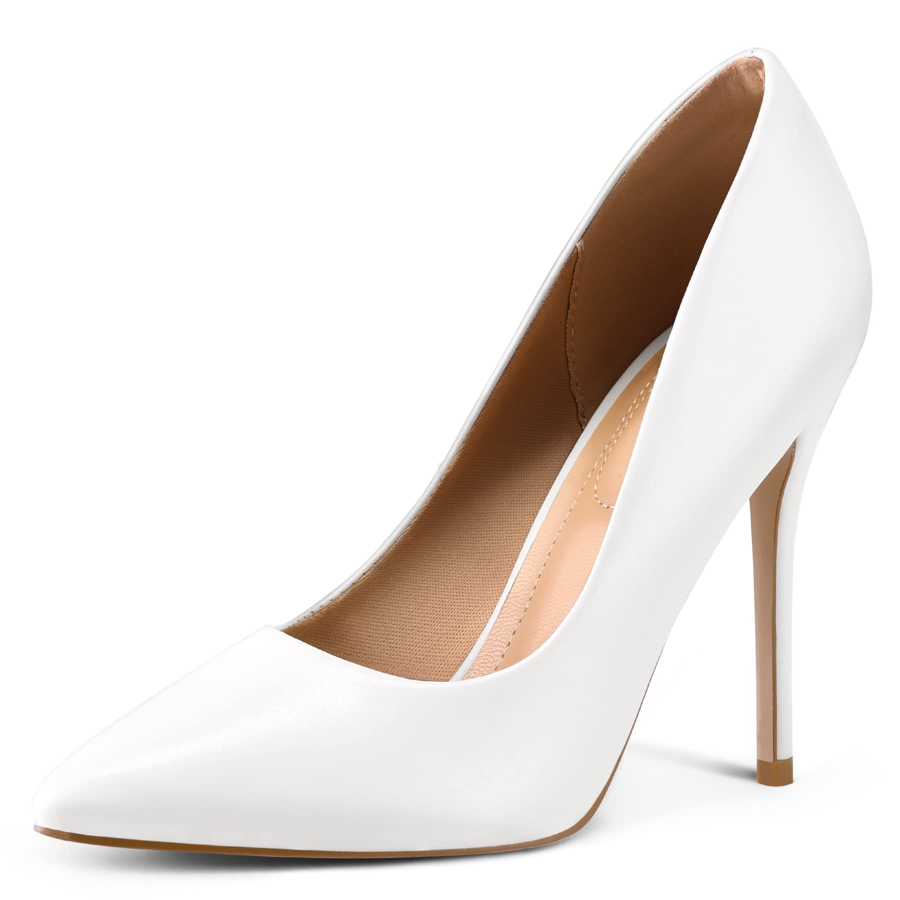 Photo 1 of mysoft Women's High Heels Pumps Closed Pointed Toe Stiletto 4IN Heels Dress Wedding Shoes