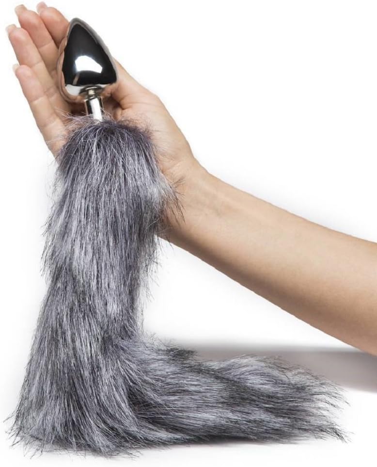17 inches Stainless Steel with Fluffy Fox Tail for Cou*ple Cosplay Tail