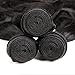 Rechoo Virgin Double Weft Hair Bundles Deal 6A Grade Mixed Length Brazilian Virgin Remy Human Hair Extension Weave 3 Bundles 300g - Natural Black,Body Wave (10