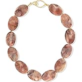 Large Red Brown Burgundy Resin Acrylic Beaded Choker Statement Necklace for Women by SNGIA, Maroon Chunky Spiritual Healing Costume Chain Link Collar Jewelry, Colorful Thick Bold Trendy Bohemian Mala Bead Preppy Retro Handmade Exaggerated Gifts, Bulky Vintage Unique Cute Baroque Summer Fall Winter Beach Fashion Nickle Free Charm Accessories