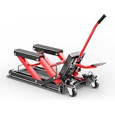 Heavy Duty Motorcycle Scissor Lift Jack 1500 LBS, Motorcycle Lift Table 4.5" to 14.6" Height, Hydraulic Motorcycle Lift Motorcycle Lift Jack Portable Steel Construction for Motorcycle, ATV, Dirt Bike