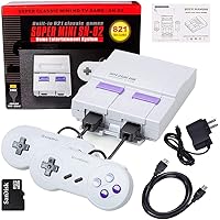 Retro Game Console,Built-in 821 Classic Super NES Game with 2 SNES Controllers, HDMI HD Output, Gift for Kids Adults,Mario/St