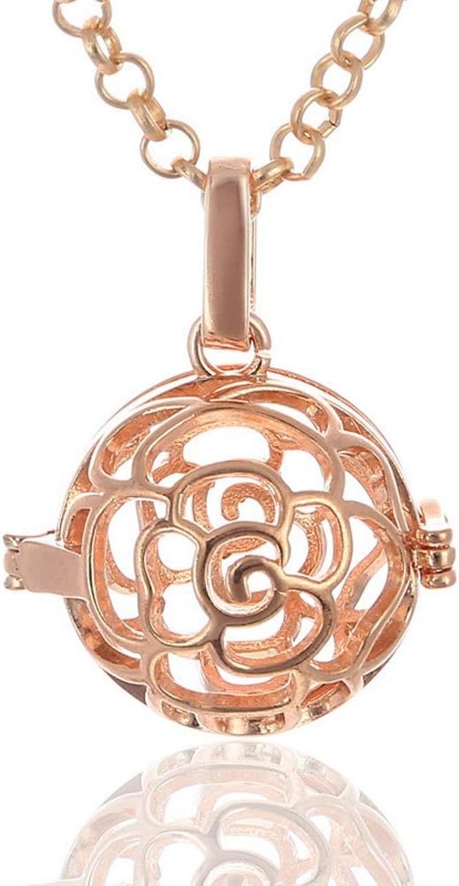 Lefan Rose Cage Chime Ball Pendant Musical Pregnancy Belly Necklace Harmony Mexican Bola Necklace