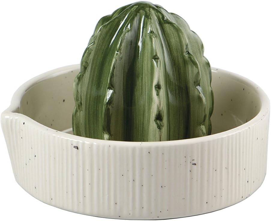 Ceramic Cactus Citrus Squeeze Manual Juicer (White)