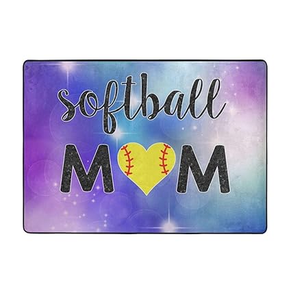 Amazon Com Fggfgg Softball Mom Doormat 80 X 58 Inch Lightweight