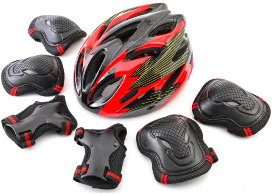 ZCPDP Kids 7 Pieces Outdoor Sports Protective Gear Set Boys Girls Cycling Helmet Safety Pads Set [Knee&Elbow Pads and Wrist Guards] for Roller Scooter Skateboard Bicycle