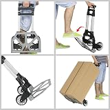 Yaheetech Aluminum Folding Hand Truck 75kg Load Capacity Black view 6