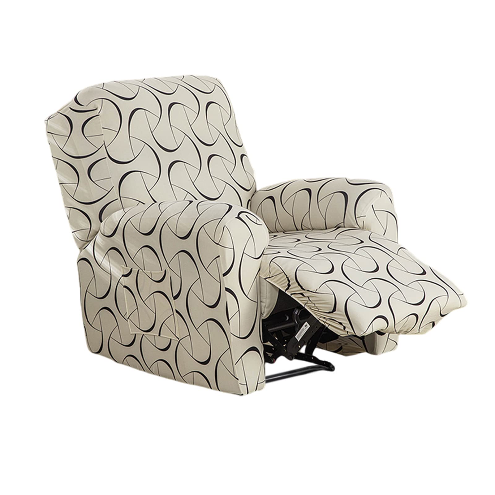 Photo 1 of KRFOONN Stretch Recliner Slipcovers Printed Sofa Cover 4-Piece Fallon Collection Slipcover Lazy Boy Chair Covers Furniture Protector Recliner Chair Cover with Storage Pocket for Living Room, A8