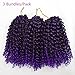 BeautyGrace Pack of 3 Marlybob Crochet Braids Hair Ombre Afro Kinky Curly Braiding Hair Extensions for Girl Women(8