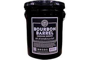 MIDWEST BARREL CO. EST. 2015 Midwest Barrel Co. 20lb Bucket of Bourbon Barrel BBQ Smoking Wood Chunks - Authentic American Oak Wood Chunks, Smokers & Grills, Slow Burning, for Beef, Pork, Poultry, Lamb, Veggies & Cheese