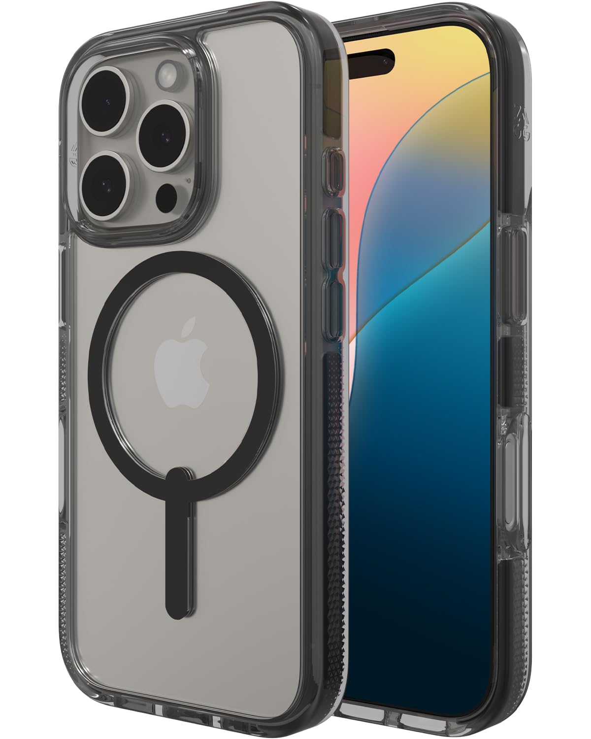 ZAGG Santa Cruz Snap iPhone 16 Pro Case – MagSafe Compatible, 13ft Military-Grade Drop Protection, Graphene Reinforced, Anti-Scratch, Slim & Lightweight, 70% Recycled Content, Clear with Black Accents Image