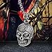 Stainless Steel Gothic Skull Pendant Chain Necklace for Men Boys
