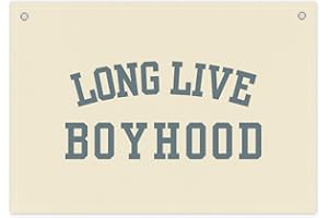 BONETAT Long Live Boyhood Boys Room Decor - Linen Nursery Banner for Toddler Room Decoration, Farmhouse Kids Wall Hanging, Canvas Banner Flag for Baby Shower, Birthday Gift - A12