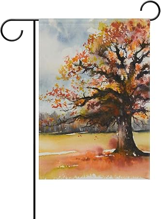 Amazon Com Zzkko Double Sided Watercolor Autumn Tree Forest