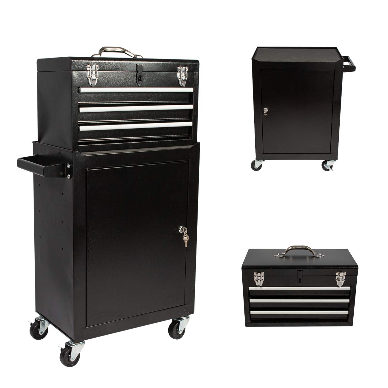 Buy 3 Drawer Mechanic Tool Box on Wheels Rolling Tool Chest Storage