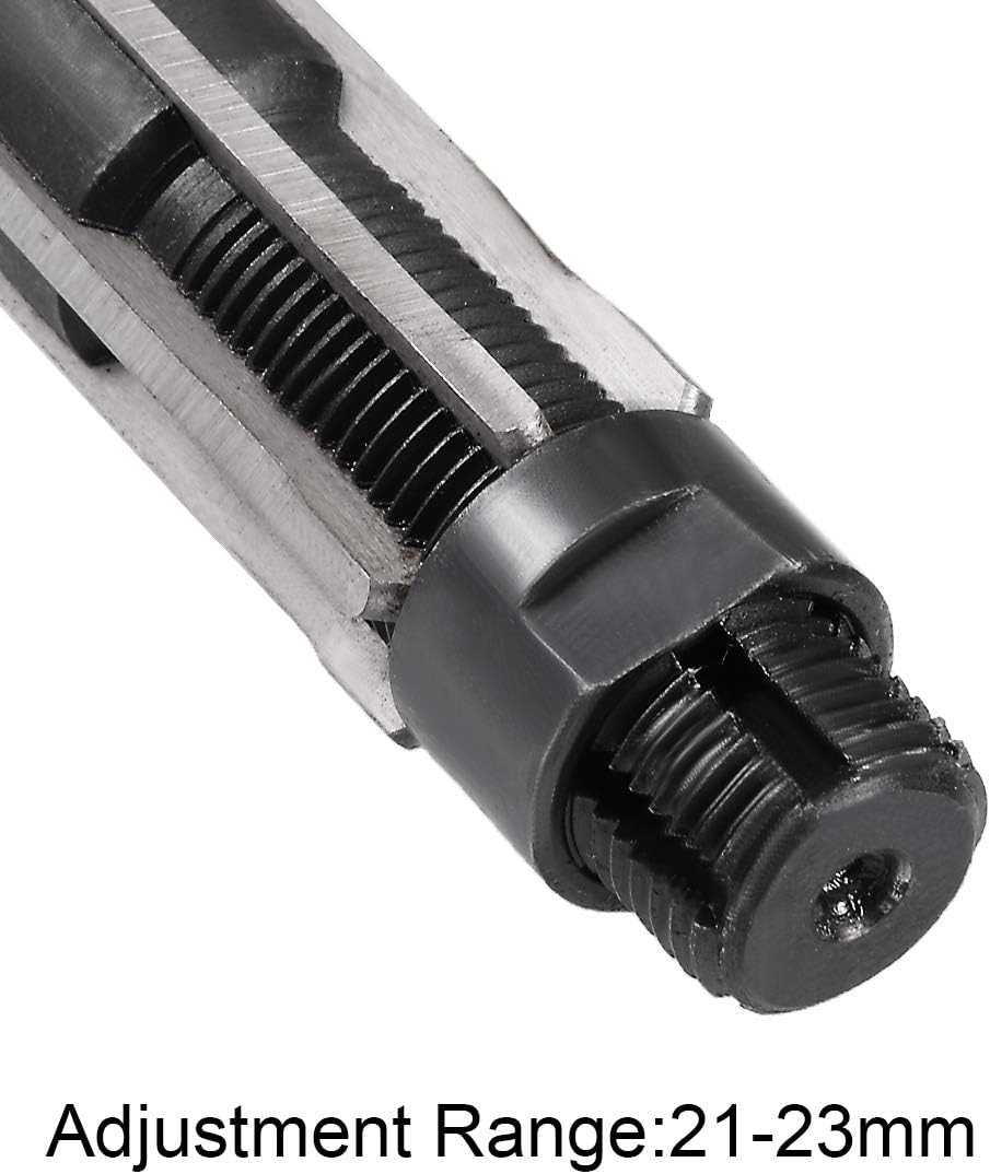 sourcing map Adjustable Hand Reamer 21-23mm High Speed Steel H8 6 Straight Flutes Milling Cutter Tool Metric Reaming Drill Bit for Metal - Image 4