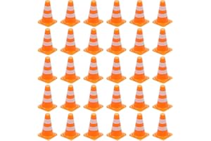 TOYANDONA 30Pcs Mini Traffic Cones and Road Signs Toys for Kids Educational Traffic Cognitive Toy Set for Early Childhood Safety Awareness and Interactive Play