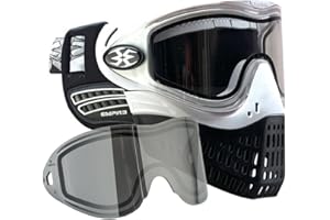 PAINTBALLBODYBAGS Empire E-Flex Paintball Mask/Goggle White/Black with 2 Quick Change Thermal Lenses
