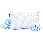 Nestl Cooling Pillow for Sleeping 1 Pack, Luxury Shredded Memory Foam Pillows Standard Size, Adjustable Cold Gel Pillows for Hot Sleepers Supportive Cool Pillow for Side Back Stomach Sleepers