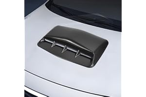 Hbxdeco Car Hood Vents, Decorative Air Flow Intake Hood Scoop Vent Turbo Bonnet Cover, Vehicle Engine Cooling Intake Vent Trim Cover, Universal Exterior Car Accessories Decoration (Carbon Fiber)
