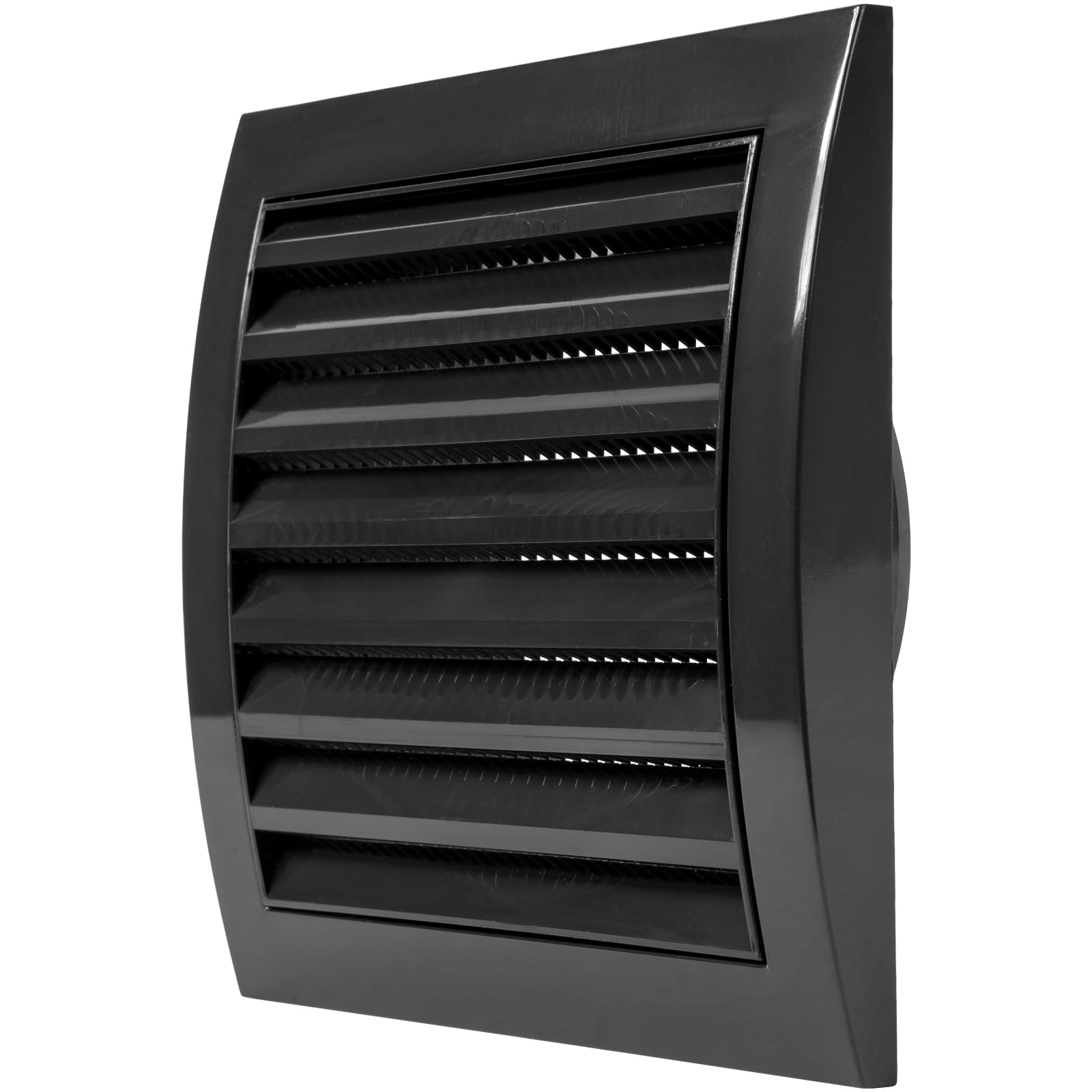 Repa Market 4 Inch (100 mm) Black Duct Cover for Wall or Ceiling/ABS Plastic Louvered Air Grille with Built-In Mesh Screen/Tumble Dryer Vent Covers/Intake & Exhaust Extractor Fan Vent Cover — image 1