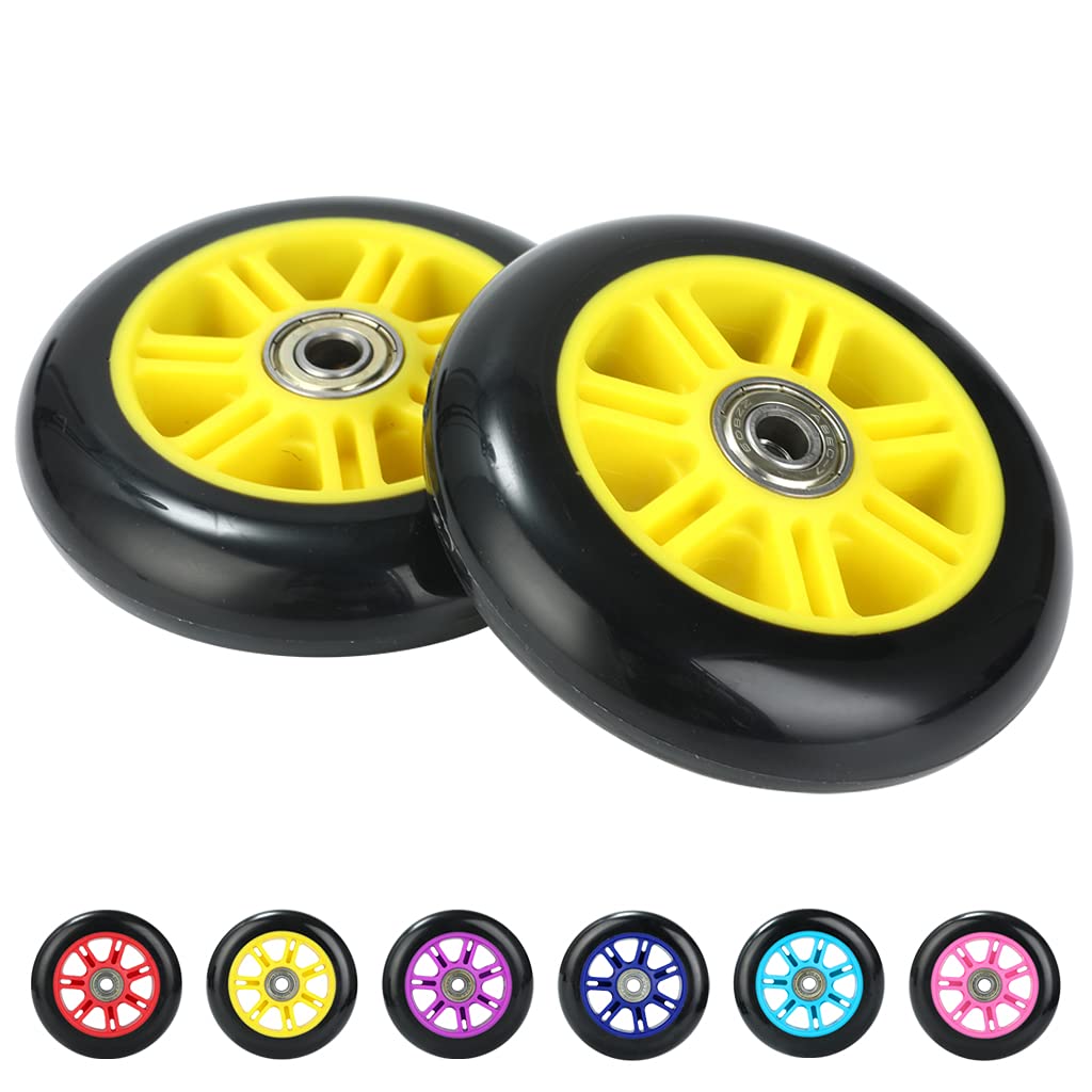 Stunt Scooter Wheels - 100mm (Yellow, 2 Wheels)