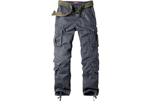 JESSIE KIDDEN Men's BDU Casual Military Pants, Tactical Wild Army Combat ACU Rip Stop Camo Cargo Work Pants Trousers with 8 Pockets