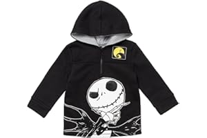 Disney Nightmare Before Christmas Jack Skellington Oogie Boogie Sally Fleece Quarter Zip Hoodie Toddler to Little Kid