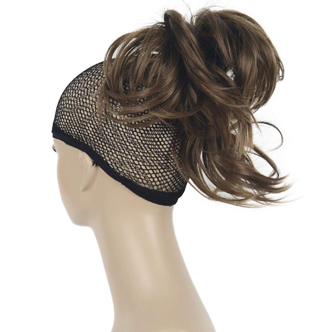 Lydell Adjustable Messy Style Ponytail Hair Extension Synthetic Hair-Piece with Jaw Claw (Light Reddish Golden Brown)