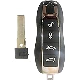 Keyless Entry Remote Car Key Fob for 2010-2017 Porsche 911 Cayenne 2010-2016 Panamera Boster 4 Button KR55WK50138,by AUTOKEYMAX (Single)