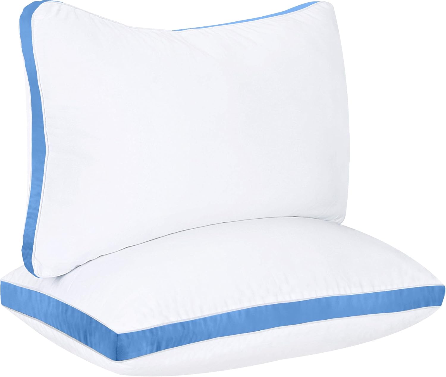 Utopia Bedding Gusseted Pillow (2-Pack) Premium Quality Bed Pillows - Side Back Sleepers - Blue Gusset - Queen - 18 x 26 Inches: Home & Kitchen