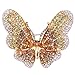 EVER FAITH Women's Austrian Crystal Butterfly Brooch Topaz-Color Gold-Tone