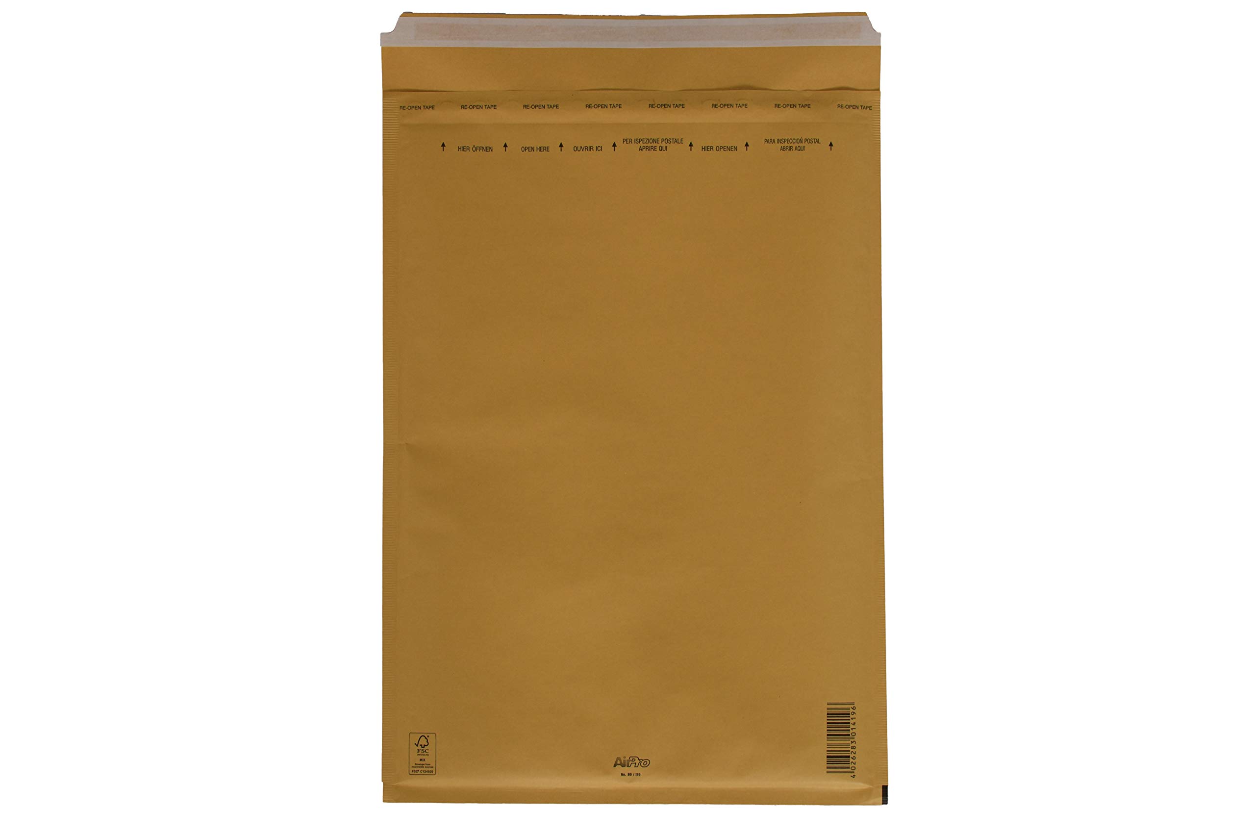 SmithPackaging A3 Bubble Padded Envelopes, Gold, 300mm x 445mm, Pack of 5,5060741921588
