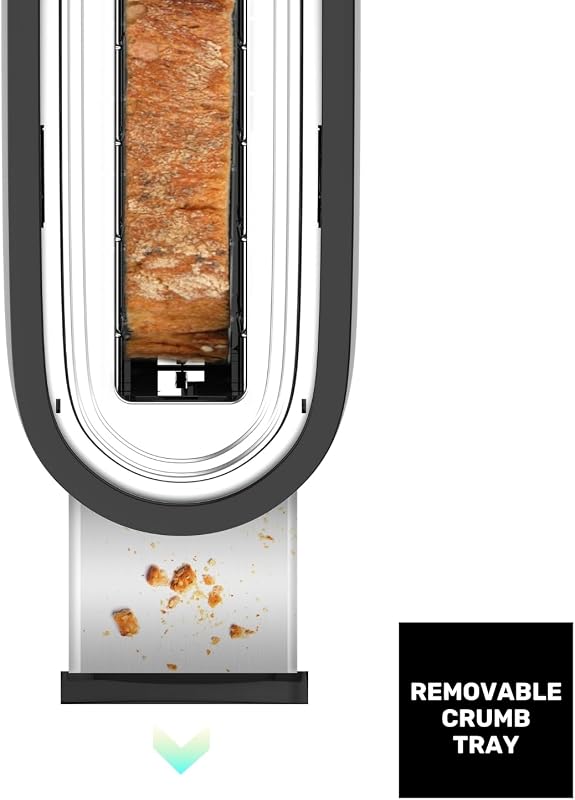 - Toaster Mytoast Nero 1000W | 7 Bräunungsstufen | Extra lange 26x3,8 cm Schlitze | Selbstzentrierung | Krümelschublade | Extra Hebefunktion | Kabelaufbewahrung | Rutschfeste Füße — Foto 6 von 8