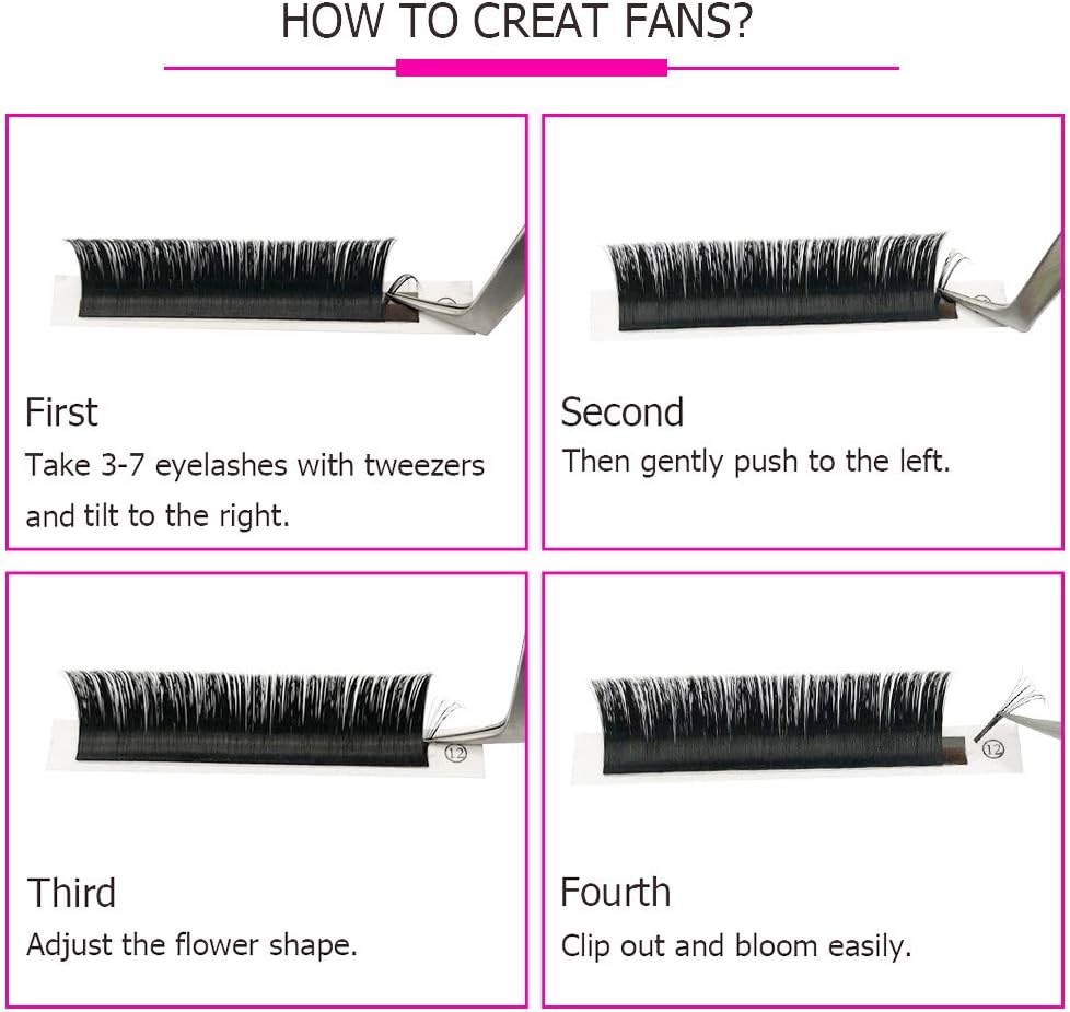 Easy Fan Lashes FADLASH Volume Eyelash Extensions 0.05-0.07mm Self Fanning 2D-10D Rapid Blooming C/D/DD Curl Volume Lash Extensions 8-20mm Length - Image 4