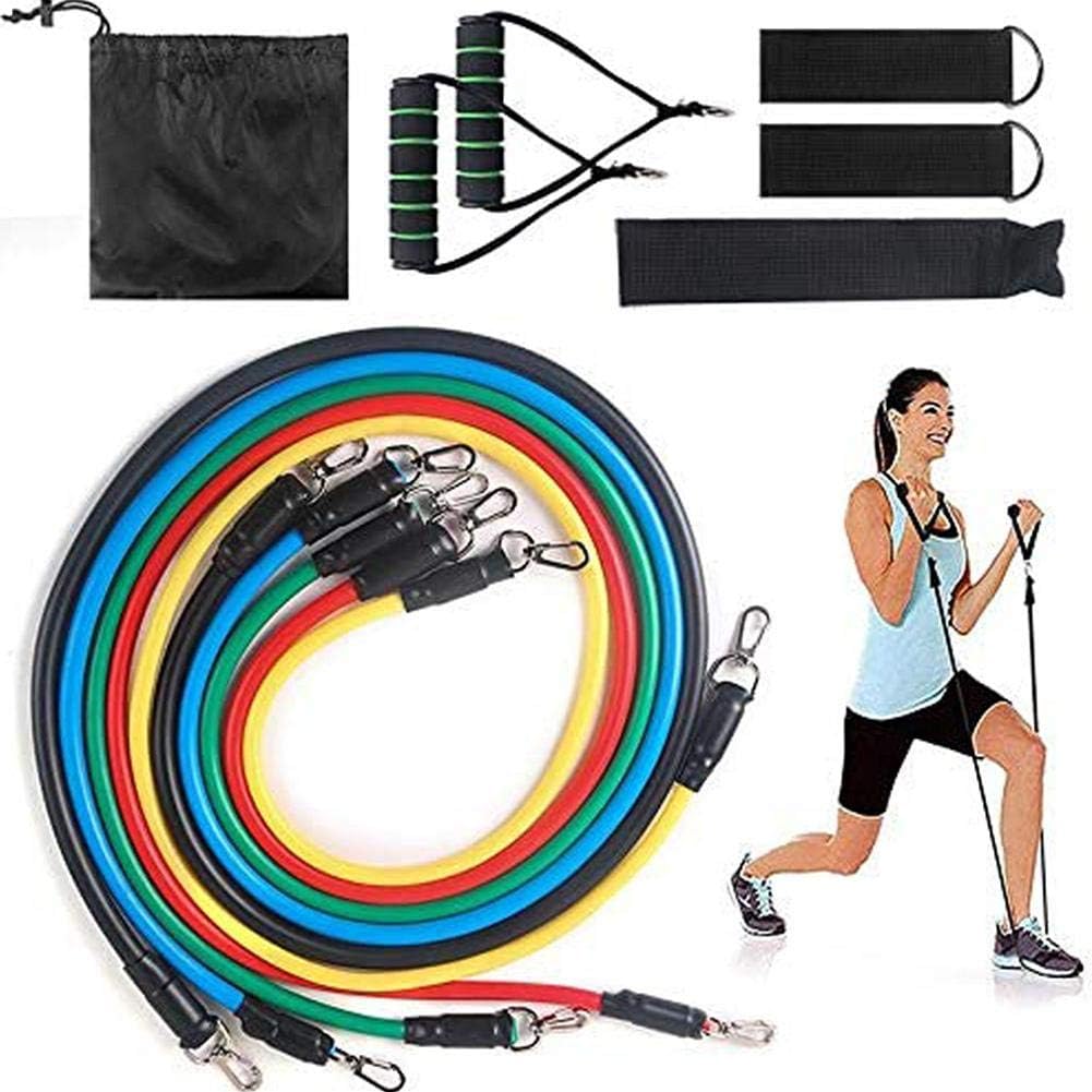 Youbeny 11-piece Resistance Bands Set Workout Bands, Exercise Bands Loop Resistance Bands, Elastic Pull Rope Kit with Carry Bag for Sports Fitness Stretching Slimming Training