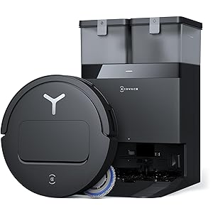 ECOVACS DEEBOT T50 PRO OMNI Gen2 Robot Aspirapolvere Lavapavimenti, (Migliorato da T30 PRO), 21000 Pa, Spazzola Laterale Estensibile e Lavapavimenti, Aggiunta Automatica Soluzione Detergente, Nero