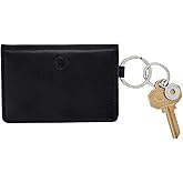 Oventure Keychain Wallet – Slim Leather ID Case with Key Ring | Compact, Stylish & Giftable Card Holder for Women (Black)