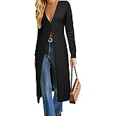 GRACE KARIN Womens Long Cardigan Trendy, Lightweight Knit Dusters Coat, V Neck Button Up Sweater Maxi Dress