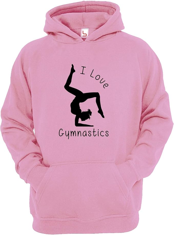 I Love Gymnastics Girl's Children's Gymnastics Hoodie Amazon.co.uk